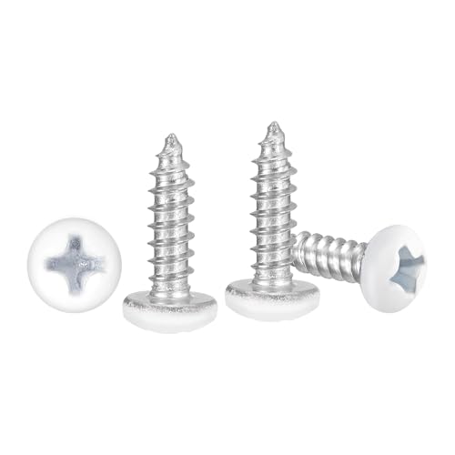 METALLIXITY Phillips Pan Head Self Tapping Screws(M3x10) 100Pcs, Carbon Steel Self Drilling Screw for Metal Wood Plastic, for Cabinet Wall Shutter Plate Rock Furniture, Blue White