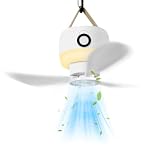 Nsyee Ventilador de camping con luz LED, ventilador de