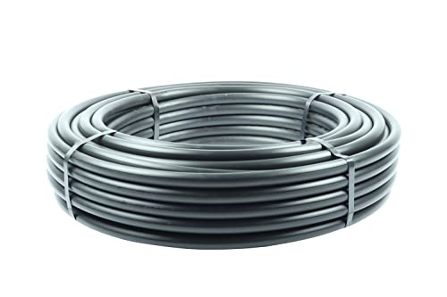 Tuyau de raccordement PE-LD PN6 - 20 mm - Rouleau de 50 mètres courants - Tuyau d'arrosage - Tuyau de pression noir Cover