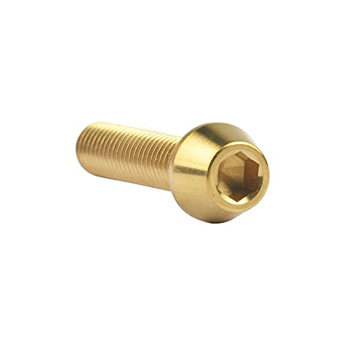 Image of Titanium Ti DIN912 M4 8 10 12 15 20mm Tapered Head Hex Bolts Bicycle Screws Pack of 6 (Gold, M4x20mm)