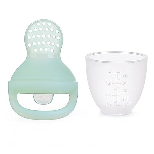 Lulyboo Silicone Fresh Fruit and Vegetables Safe Self Feeder Pacifier for Infants, Green.