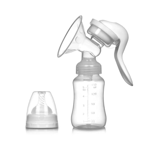 Image of Generic Manual Silicone Breast Pump Milk Collector, Heat Resistant, Strong Suction, BPA Free, Clear