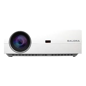Salora 60BFM4250 Beamer – 400 ANSI Lumen – LED 1080p 1920×1080 – Projector voor thuisbioscoop – Hifi speakers – Wit