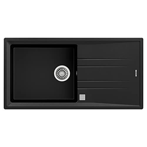 Teka - Fregadero Tegranite Stone 1C 1E Auto Color Carbon Ref 115330008 Mueble De 60 Cm Reversible