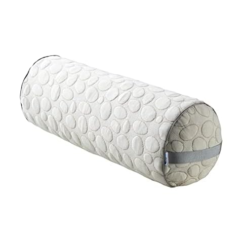 Kingnex Adjustable Bolster Roll Pillow Under Knees to Relief Lower Back Pain or Between Legs for Side Sleepers Shredded Memory Foam Cylinder 20x8 Cover