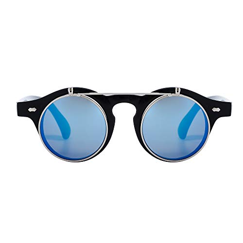 Sunglasses Men’s Ladies Flip Up Lens U400 Protection Vintage Classic Steampunk Look (A1 Light Blue) steampunk buy now online Sunglasses Men’s Ladies Flip Up Lens U400 Protection Vintage Classic Steampunk Look (A1 Light Blue) steampunk buy now online