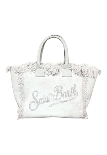 Dimensioni: 30 x 22 x 15 cm Saint Barth MC2 Borsa Colette in Canvas Bianco con Logo in Strass Dimensioni: 30 x 22 x 15 cm