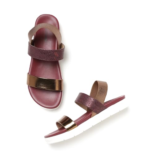Image of Marc Loire Women Platform Heel Fashion Sandal With Slingback Strap; Casual Footwear