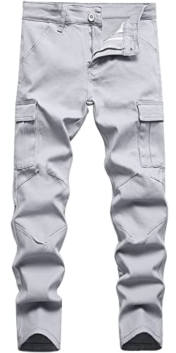 SEAUR - Boy's Jeans Kids Denim Pants Boy Skinny Stretch Jeans Casual Slim Fit Trouser Age 6-14 Years