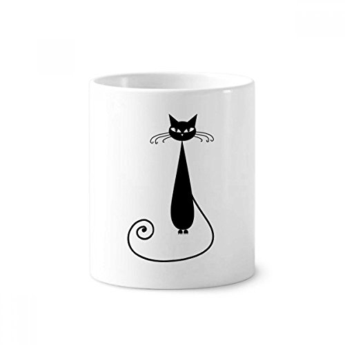 Mug en céramique chat noir silhouette 350ml pour brosse à dents et crayons