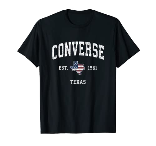Converse Texas TX Drapeau Américain Vintage Sport T-Shirt
