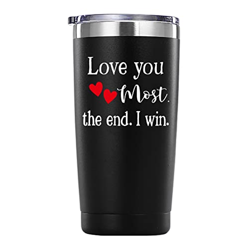 Product Image of the Cwtch Valentine's Day Gifts for Men Women.Love You Most The End I Win Tumbler Gifts.20oz(Black) Funny Anniversary Birthday Christmas Day Gifts for Him Her Husband Wife Hubby Boyfriend Girlfriend.
