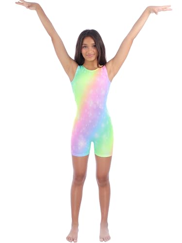 Image of IKAANYA Girls Unitard or Biketard for Gymnastics, Dance, Acrobatics or Swimming (Ages 3-15)