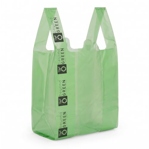 beyondGREEN Cat Litter Bags with Handles Green Made in USA 8x16 with 5 Gusset Strong Litter Clean-Up Bags 300 Bags