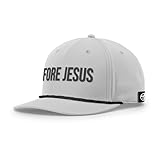 Fore Jesus Rope Hats - Adjustable Fit Snapback Five Panel Classic Rope Cap for Casual Wear - Baseball Cap Women and Men - Running Workouts & Outdoor All Seasons (Light Grey and Black)