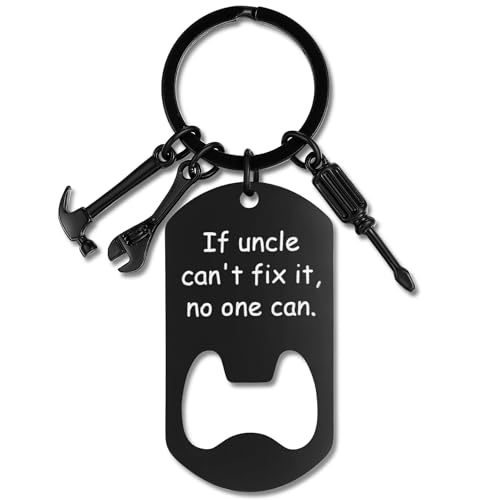 MAIBAOTA Birthday Uncle Gifts from Nephew Niece Uncle Keychain Birthday Gifts for Uncle Father's Day Cool Stuff Keyring Presents for Uncle