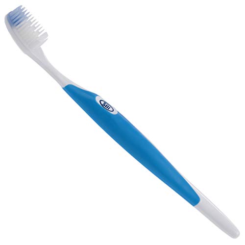 Dental Aesthetics UK Silicone Toothbrush For Flexible Partials Dentures, Super Soft Sensitive Bristles (Blue) by Dental Aesthetics UK