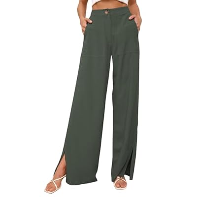 GUOLEZEEV Women High Waist Wide Leg Pants Trend...