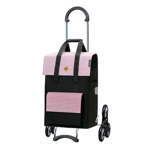 Andersen Einkaufstrolley - klappbar - 54 Liter - Treppensteiger - belastbar 40 kg - Stahlgestell - Rad Ø 3 x 13 cm - Scala Milla rot