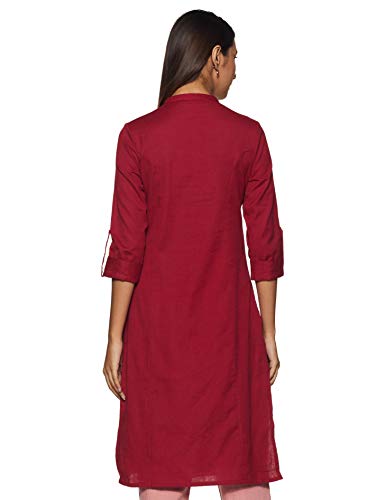 Image of Amazon Brand - Tavasya Women's Cotton Regular Kurti (TAVCORE02 Red /Beige Medium