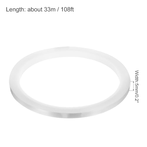 Image of uxcell Clear Heat Tape, 1 Roll 5mmx33m 108ft High Temperature Heat Resistant Tape for Sublimation,Heat Vinyl Press,Heat Transfer, Circuit Board, No Residue