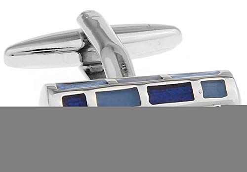 Mancuernillas Cilíndricas Azules para Hombre miniatura 2