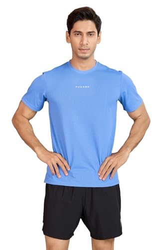 Image of FUAARK Men Solid Slim Fit Polyester Gym & Running Wear Tshirt