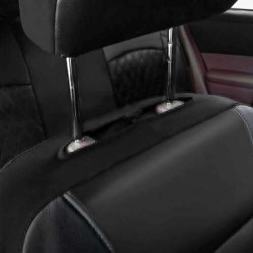 LiYaBaiHuo 9 Pezzi coprisedili Auto per MG ZS Hybrid+ Luxury (2024 2025), Traspirante Cuscino Pelle Set Coprisedili Protezione Interno Accessori,A/Black