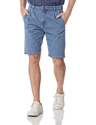 Bermuda Jeans Masculina Tradicional De Algodão Hering, Azul Claro, 40