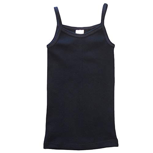 HERMKO 2460 Camisetas Interiores para Chicas, Hechas de algodón 100%, Camiseta Interior de Fibra Natural para Chicas, Precio de fábrica, Farbe:Azul Marino, Größe Kinder:5-6 años