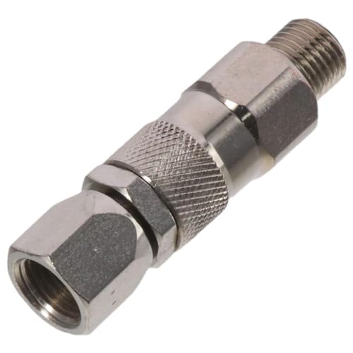 Image of FEIYING Gauges,Quick Connect Fitting Stainless Steel Airless Silver Spray Gun Test Adapter 360 Degree Rotation Swivel Head