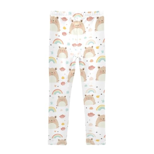 Rainbow Capybara Animals Girls Casual Leggings for Kids Printed Long Pant Bottoms Stretch and Soft2