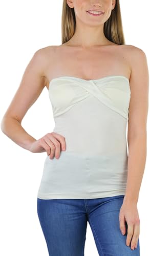 Image of ToBeInStyle Women's Cotton-Spandex Blend Stretchy Tube Top