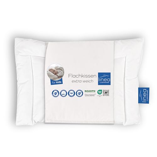 Böhmerwald KIDS Kopfkissen, allergikergeeignet, 90% Daunen / 10% Federn, Füllgewicht: 60gr., Flachkissen, Größe: 40x60 cm, OEKO-TEX ® STANDARD 100, Weiß 2 Böhmerwald KIDS Kopfkissen, allergikergeeignet, 90% Daunen / 10% Federn, Füllgewicht: 60gr., Flachkissen, Größe: 40x60 cm, OEKO-TEX ® STANDARD 100, Weiß