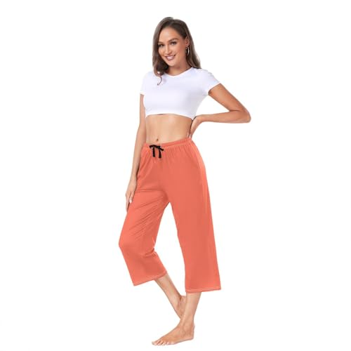 Pantalon de nuit 3/4 taille haute avec poches pour un sommeil réparateur