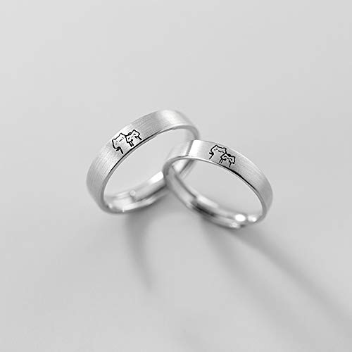 Lovely Cat His & Hers Couple Rings S925 Sterling Silver Adjustable Anniversary Promise Wedding Ring Engagement Finger Bands Endless Love Matching Ring Set Jewelry Gifts for Women Men4