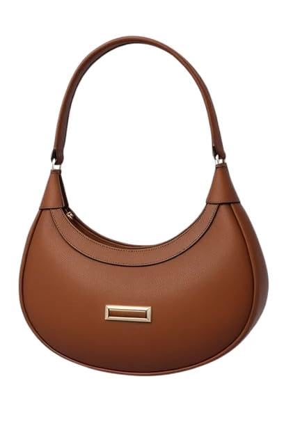 Bolsa Feminina Meia Lua, Elegante, Casual, Festa, Modinha, Tiktok (MARROM)