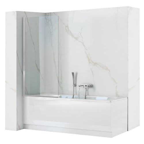 REA MAMPARA DE BAÑO LAGOS 70 CM MAMPARA DE BAÑERA, ALTURA 140 CM (CROMO)