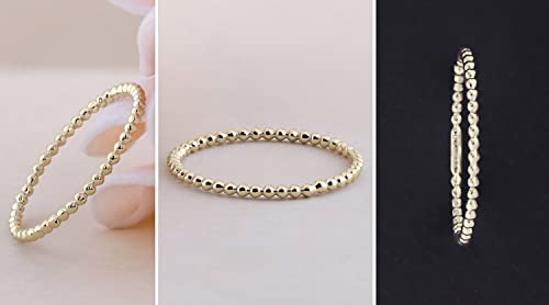 Dazzlingrock Collection 1.4mm Beaded Style Minimalist Ball Chain Design Wedding Band for Women in 10K Solid Gold4