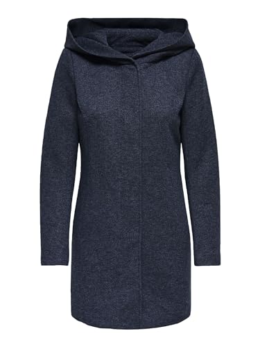 ONLY Damen Wollmantel Mantel 15142911, Gr. 40 (Herstellergröße: L), Blau (Night Sky Detail:Melange)