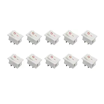 Mini Rocker Switch White 2 Pin SPST ON-OFF 250V PACK OF 10