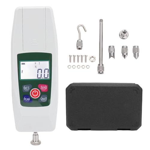 Telituny Digitale Kraftmessgerät, Hochpräzises Push-Pull-Messgerät 100N/10kg Kapazität, Digitales Kraftmesser mit peaks-Hold, 4 Einheiten Umrechnung, für Industrie Labor Qualitätskontrolle