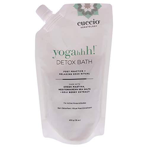 Cuccio Somatology Yogahhh Detox Bath - Post Workout Relaxing Body Soak - Regenerate Tired & Sore Muscles - Anti-Aging Vegan Formula - Epsom Salts, Goji Berries, Eucalyptus, Greek Mastiha - 16 Oz
