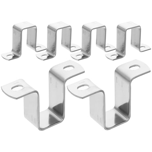 Uonlytech Soportes en U para Tubos Cuadrados 20X40 MM Abrazaderas de Acero Inoxidable 6 Piezas para Montaje de Cercas y Aplicaciones Industriales