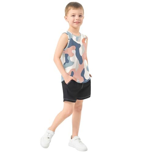 Boys Tank Top Shirts Camouflage Colorful Camo Sleeveless T-Shirts Crew Neck for Kids Clothing Children4
