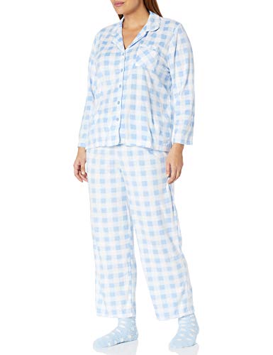 Karen Neuburger Women's Plus Size Long Sleeve Minky Fleece Pajama Set PJ, Buffalo