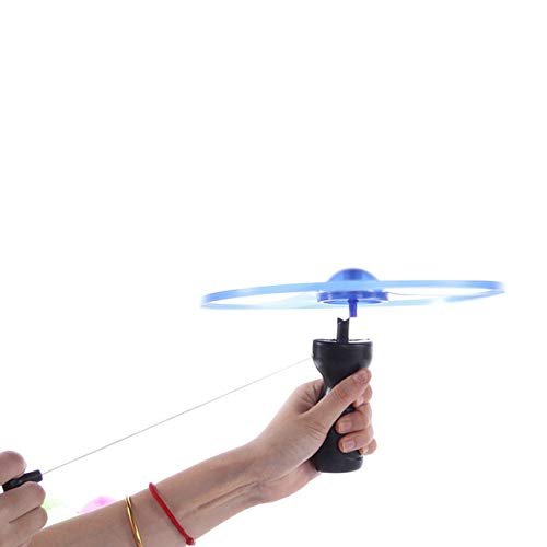 ohohe2525 Outdoor Sports Pull line Saucer Toys LED Lighting UFO Creative 7 Color Spin-Off