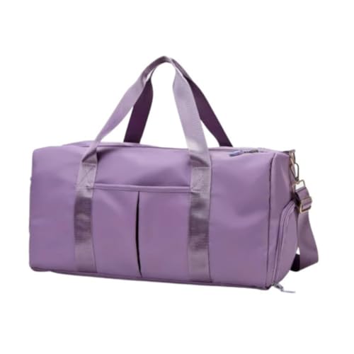 Bolsa Academia Mala de Alça De Mão Feminina Grande Espaçosa Transversal Viagem Compartimento Para Calçado Espaçosa 10 Kg Bordo Rigida Zíper Necessaire Passeio 30L (Roxo)