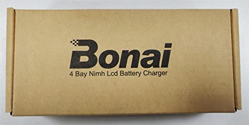 BONAI Akku Ladegerät 4 Slot Batterieladegerät LCD Akkuladegerät Intelligent Battery Charger für AA/AAA NI-MH NI-CD Wiederaufladbare Batterien mit 4 Stück NI-MH 2800mAh AA&1100mAh AAA Akkus