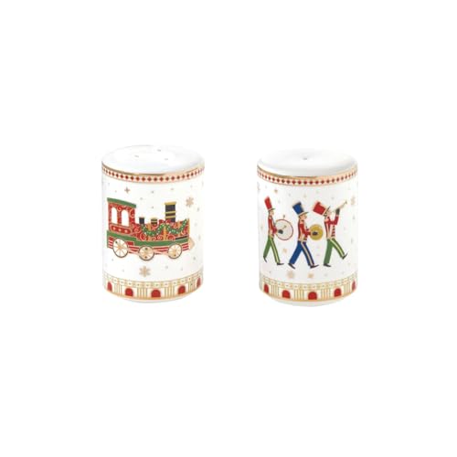 Easy Life COFFRET SALIERE & POIVRIERE HAUTEUR 7 CM EN PORCELAINE POLAR EXPRESS
